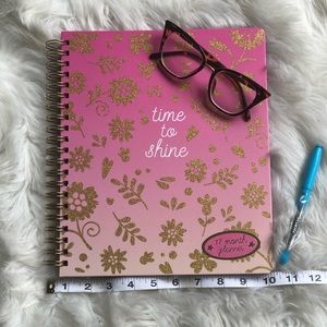 Large Pretty in Pink and Gold Glitter Planner